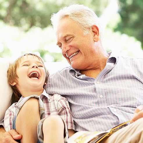 Grandpa and grandchild hugging each other | Protefix